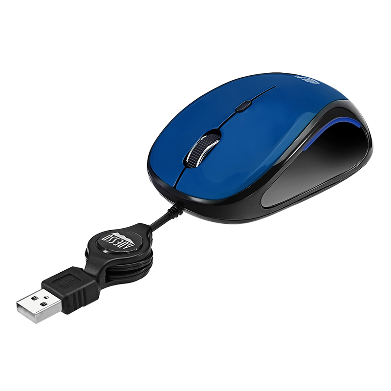Adesso IMOUSE S8L Mouse - USB 2.0 - Optical - 3 Button(s)- Blue - Scroll Wheel-Symmetrical